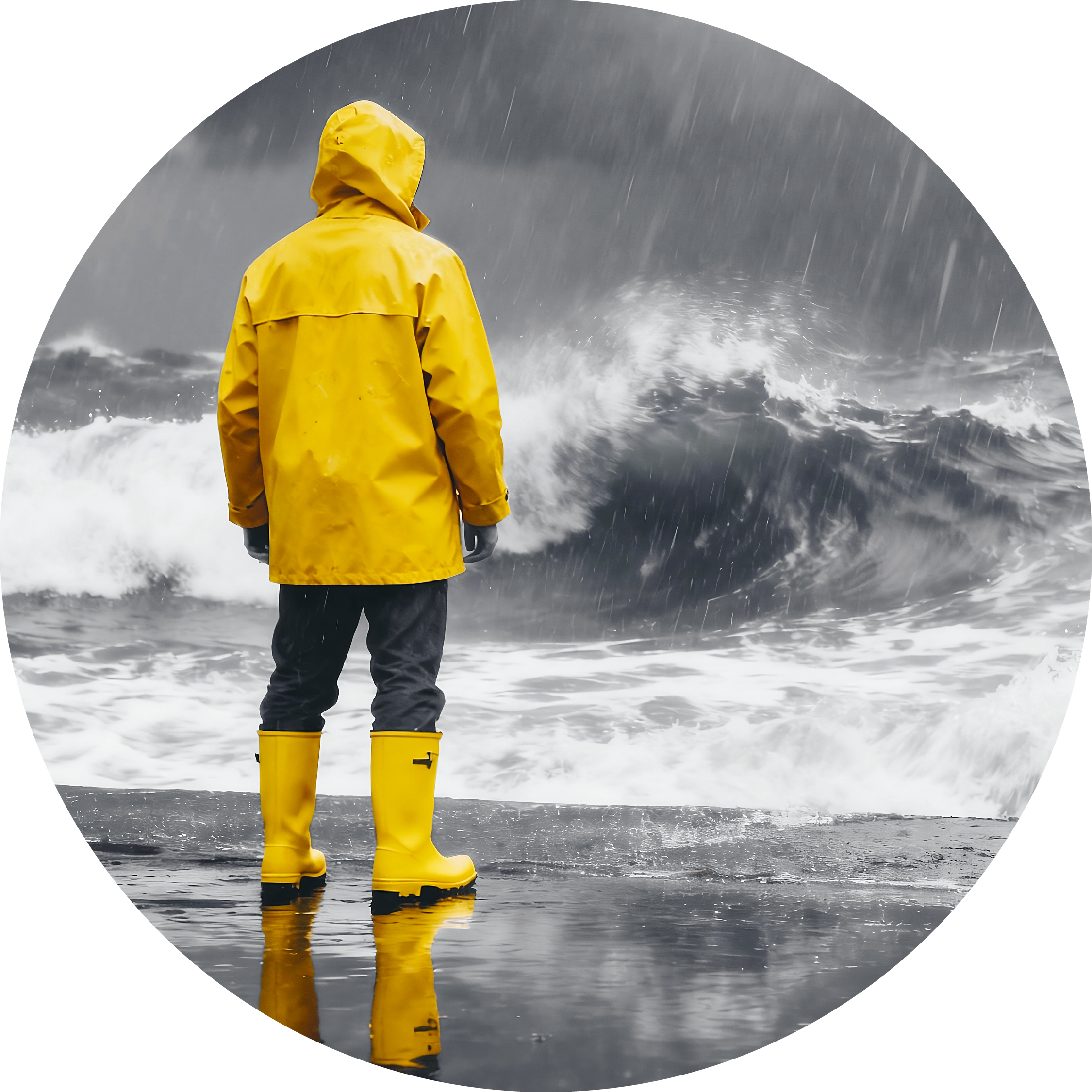 Person im Sturm Person im Sturm