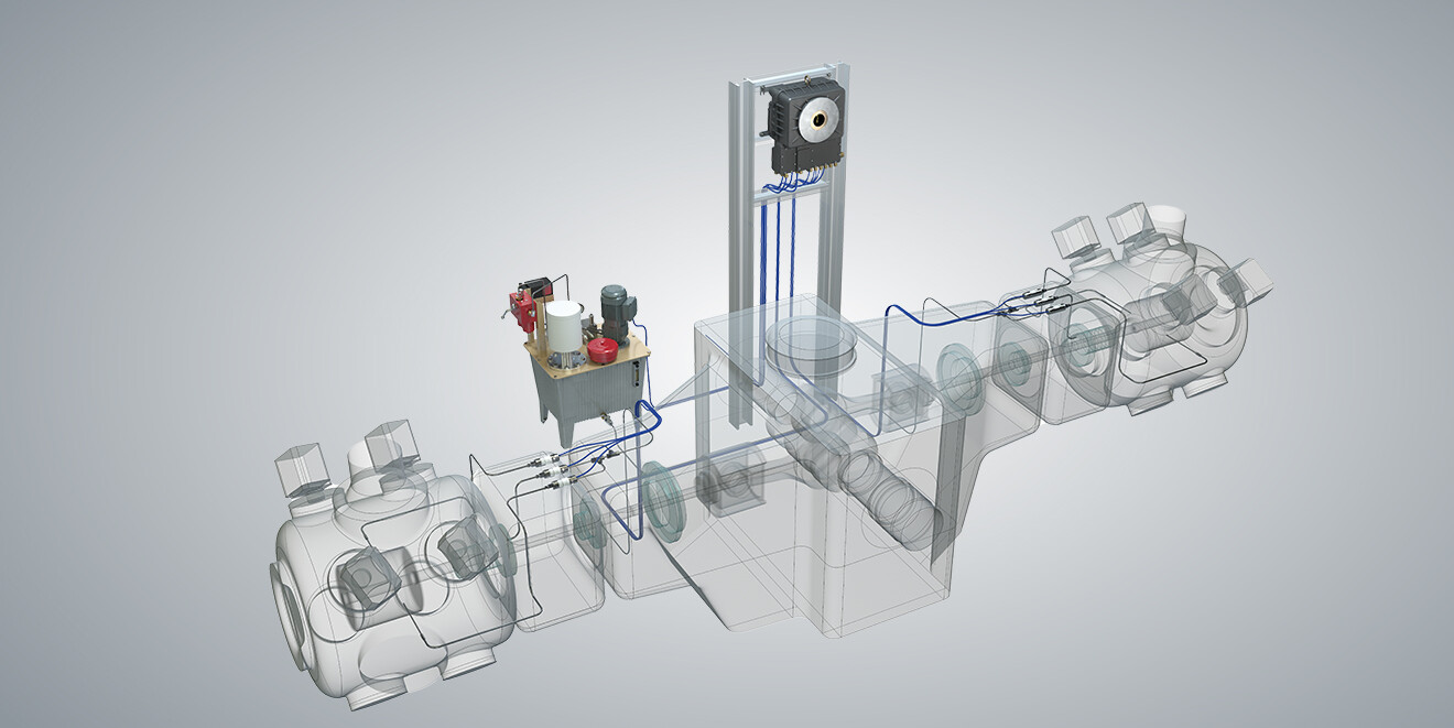 XperLUBE - Digital Commonrail Lubrication XperLUBE system figure with a refinery in the background